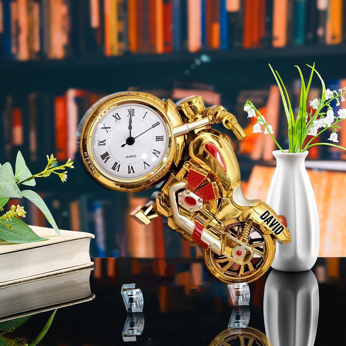 Il est temps de rouler à moto - Plaque horloge acrylique personnalisée pour motard