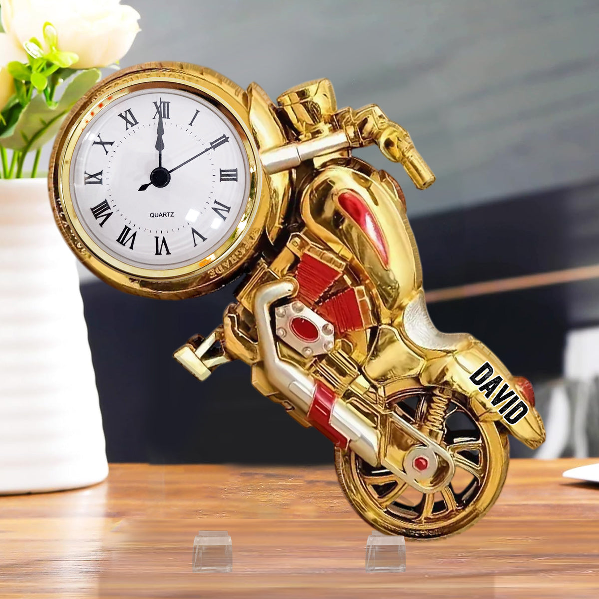 Il est temps de rouler à moto - Plaque horloge acrylique personnalisée pour motard