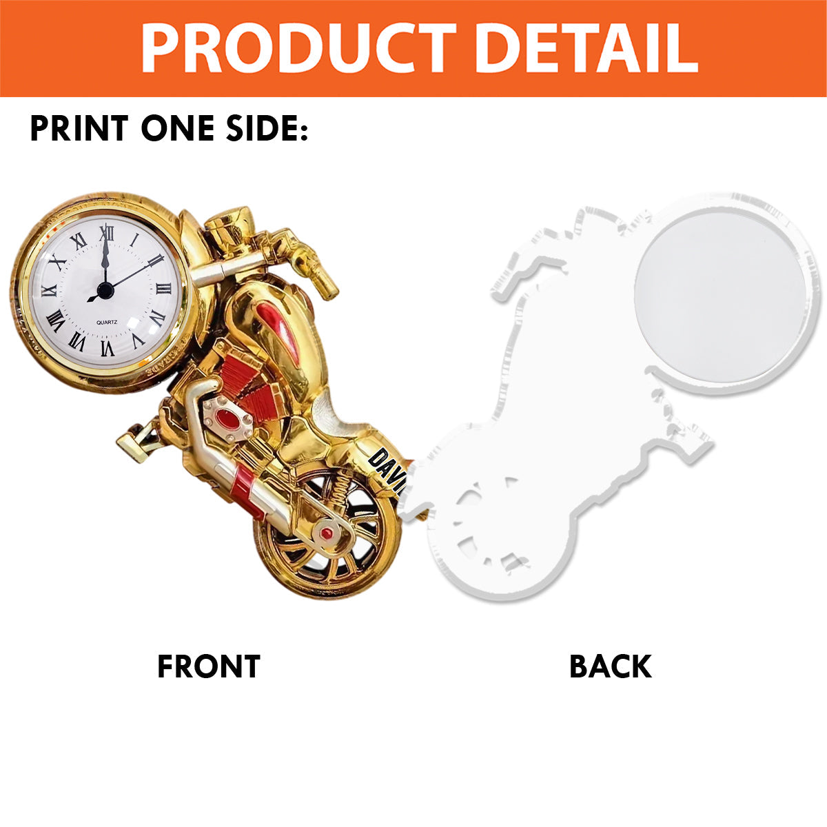 Il est temps de rouler à moto - Plaque horloge acrylique personnalisée pour motard