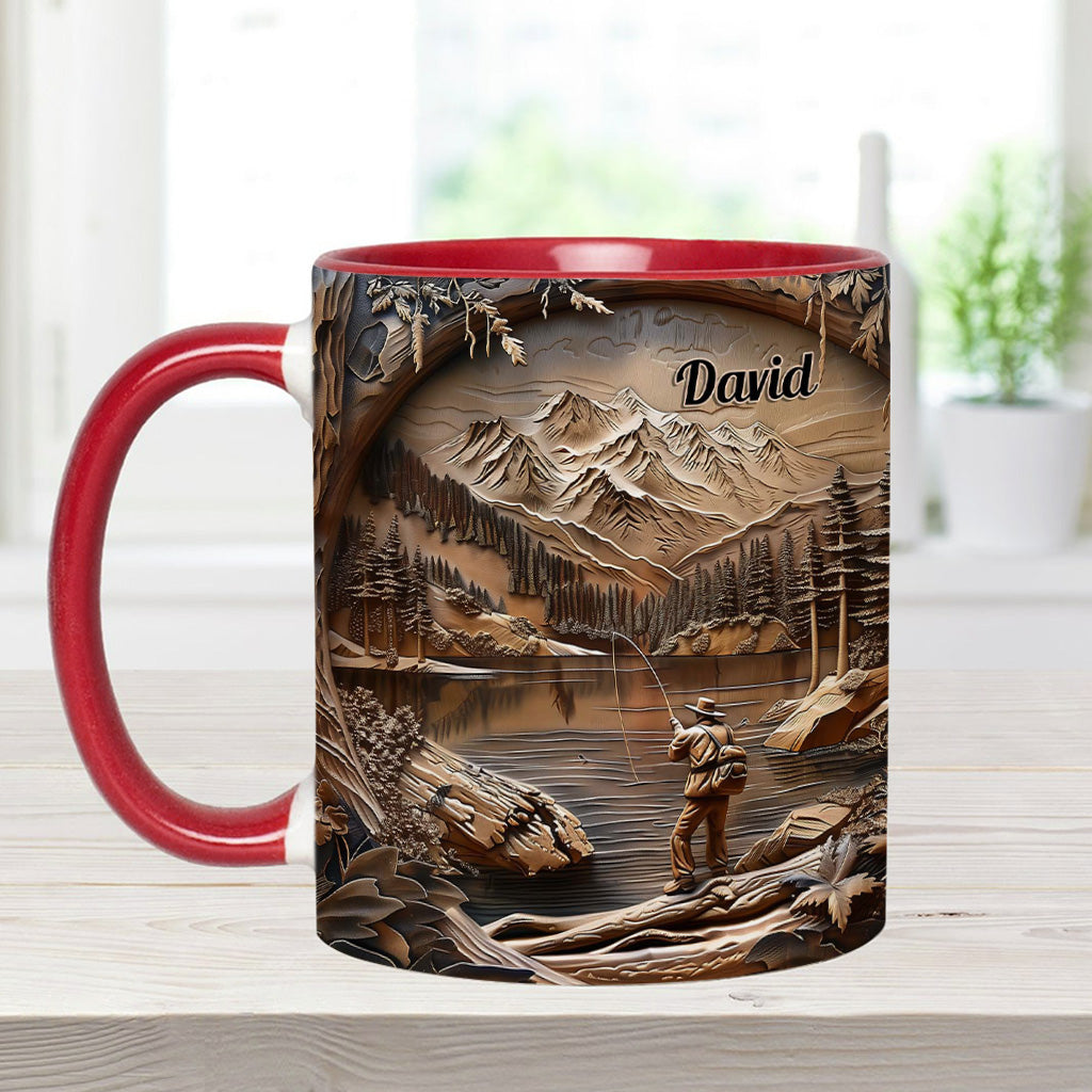 Fishing Lover - Personalized Fishing Accent Mug