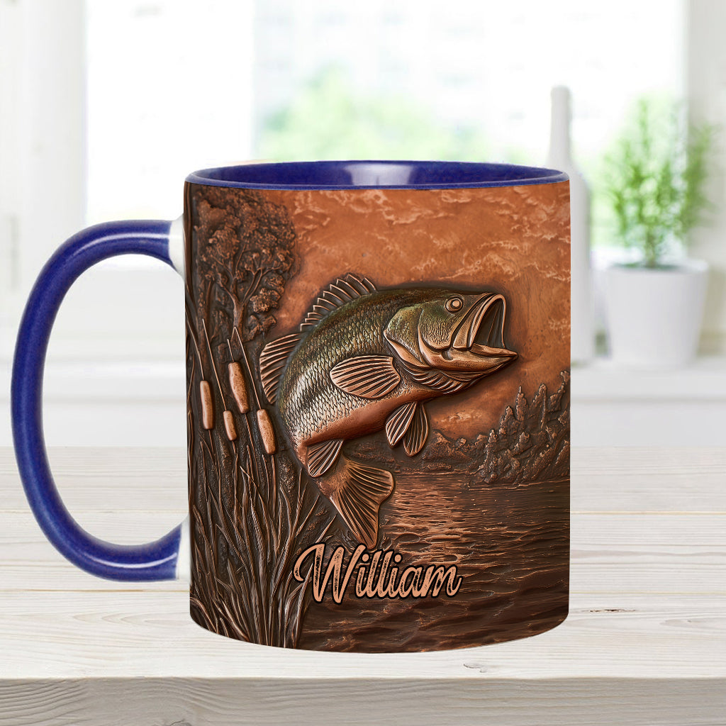 The Best Fisher - Personalized Fishing Accent Mug