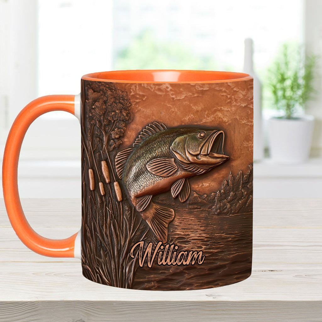 The Best Fisher - Personalized Fishing Accent Mug