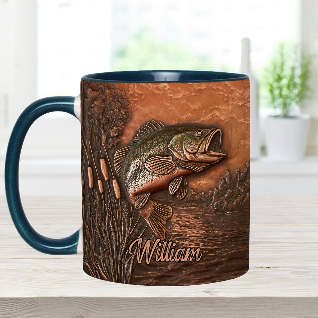 The Best Fisher - Personalized Fishing Accent Mug