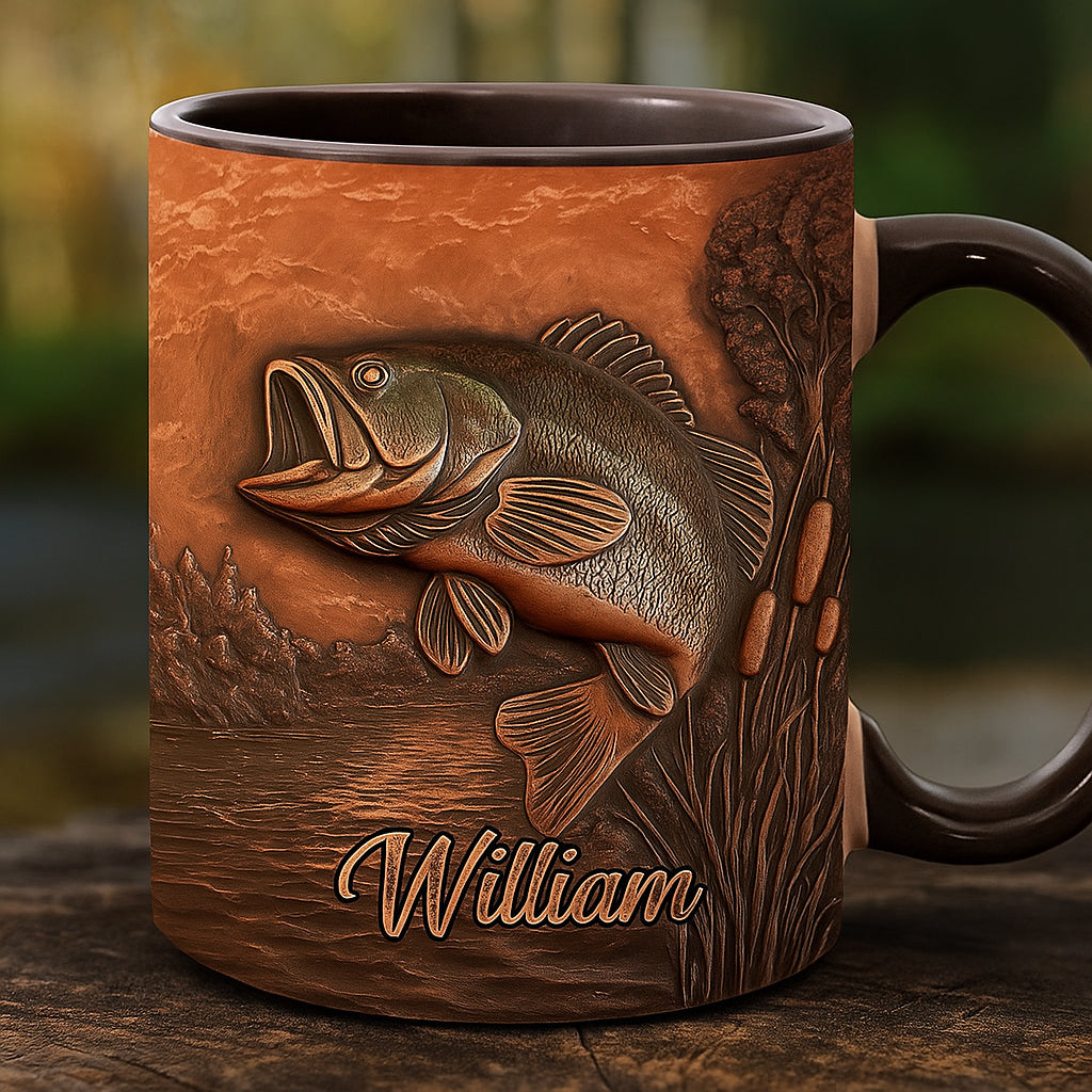 The Best Fisher - Personalized Fishing Accent Mug