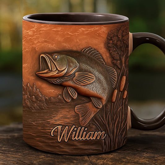The Best Fisher - Personalized Fishing Accent Mug