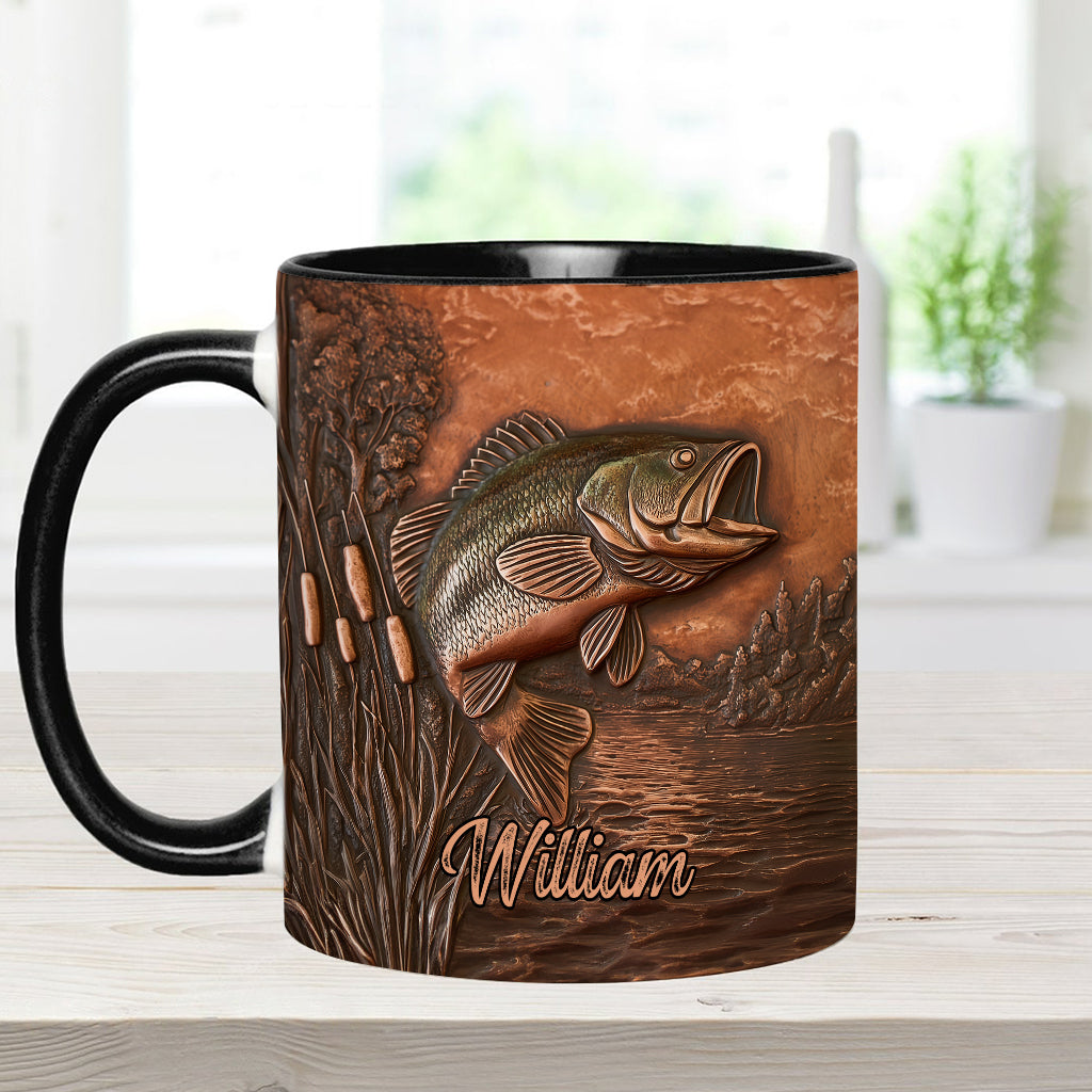 The Best Fisher - Personalized Fishing Accent Mug