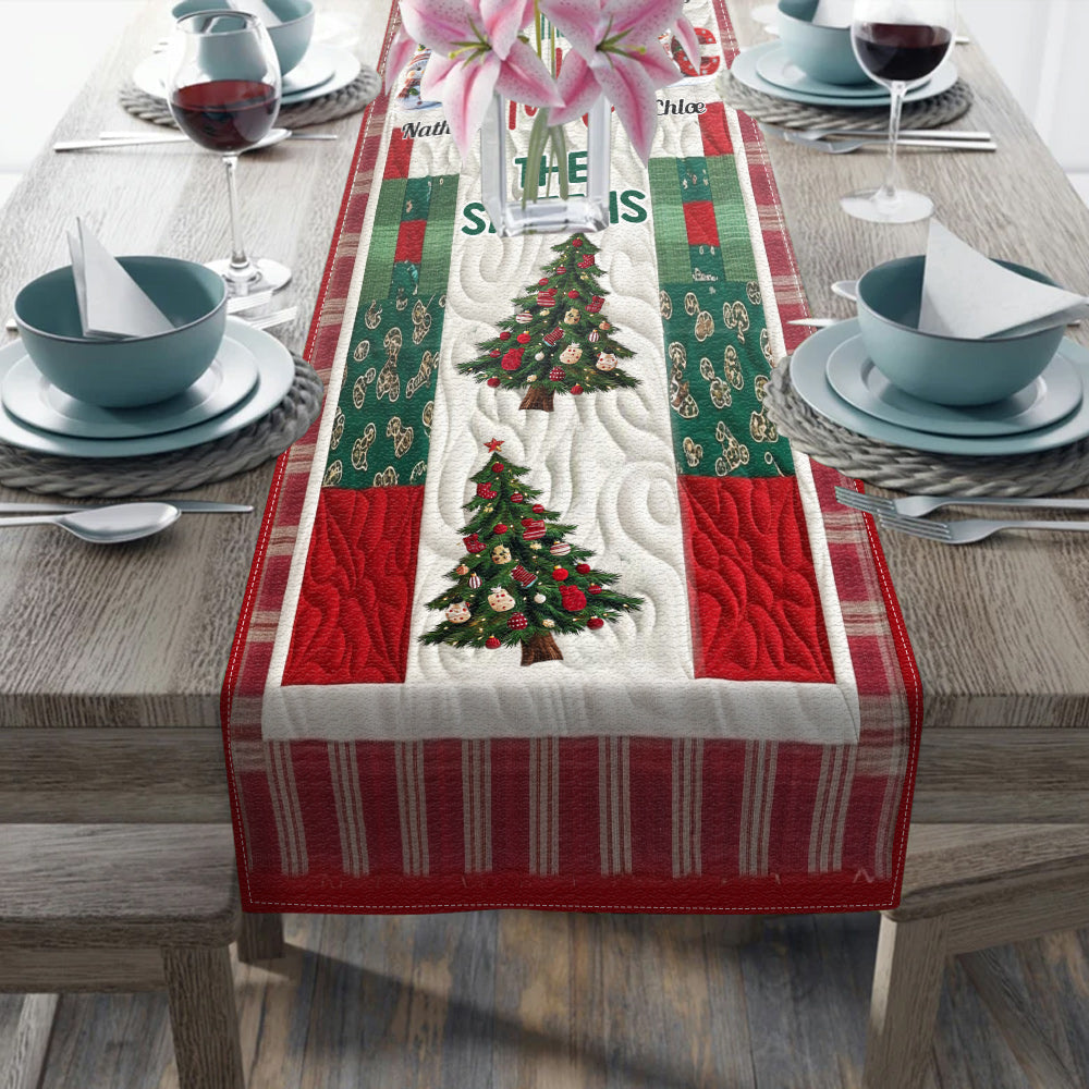 Merry Christmas - Personalized Family Table Runner & Placemat