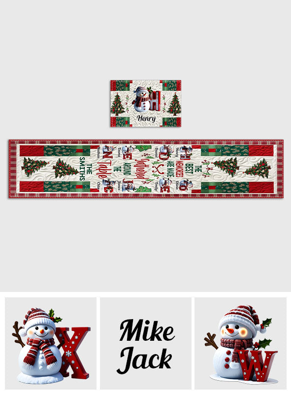 Merry Christmas - Personalized Family Table Runner & Placemat