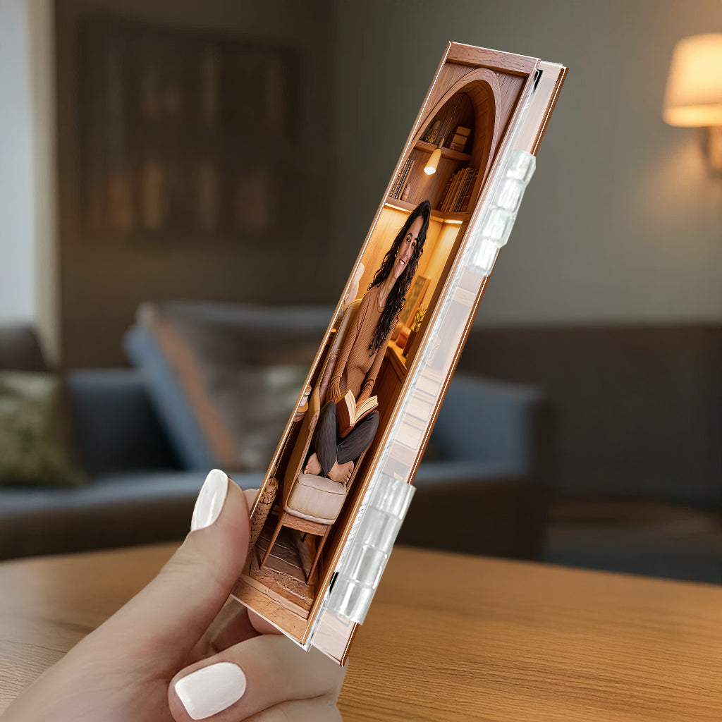 Einfach ein Mädchen, das Bücher liebt – personalisiertes Acryl-Diptychon aus einem Buch