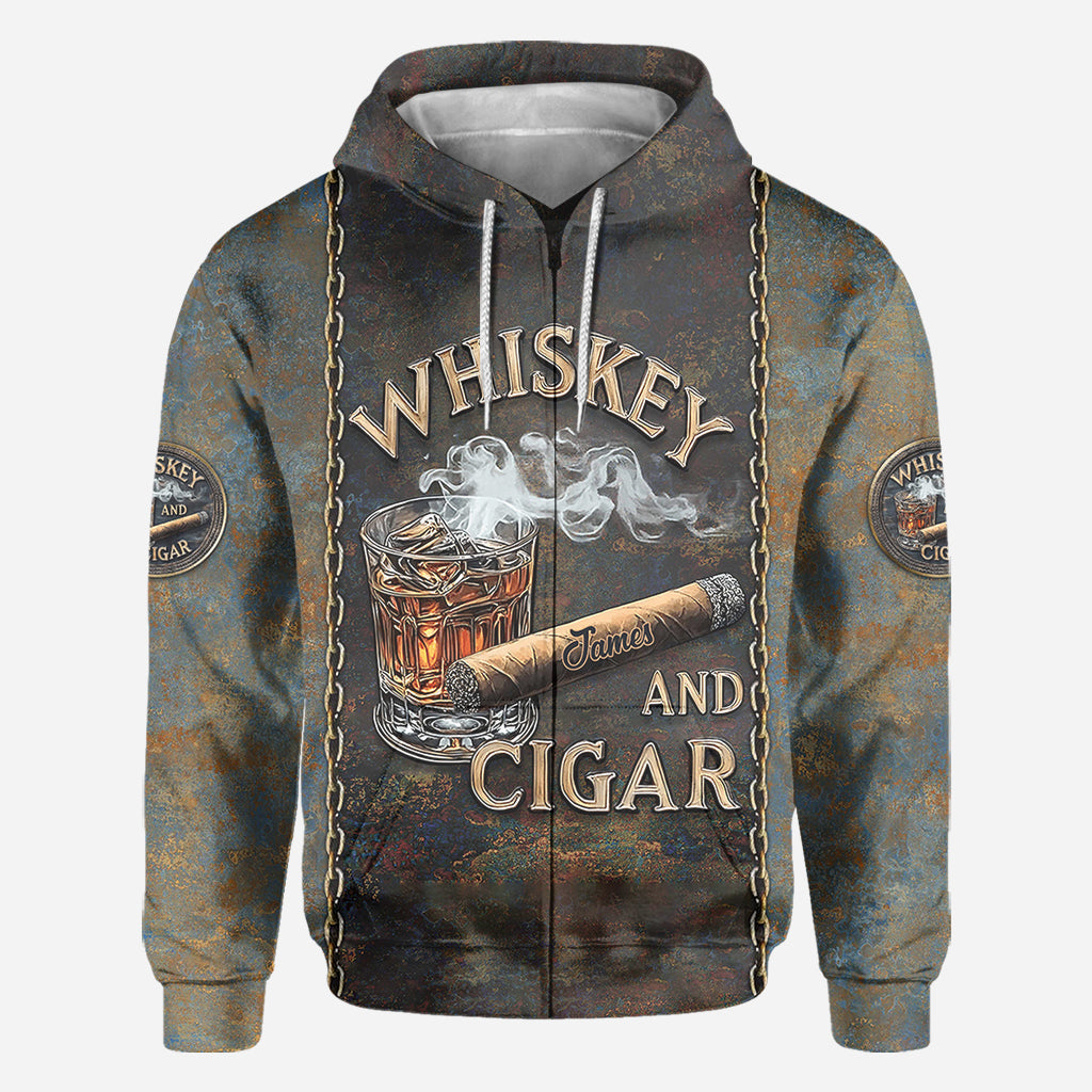 Whisky und Zigarre – Personalisiertes Whisky-Shirt