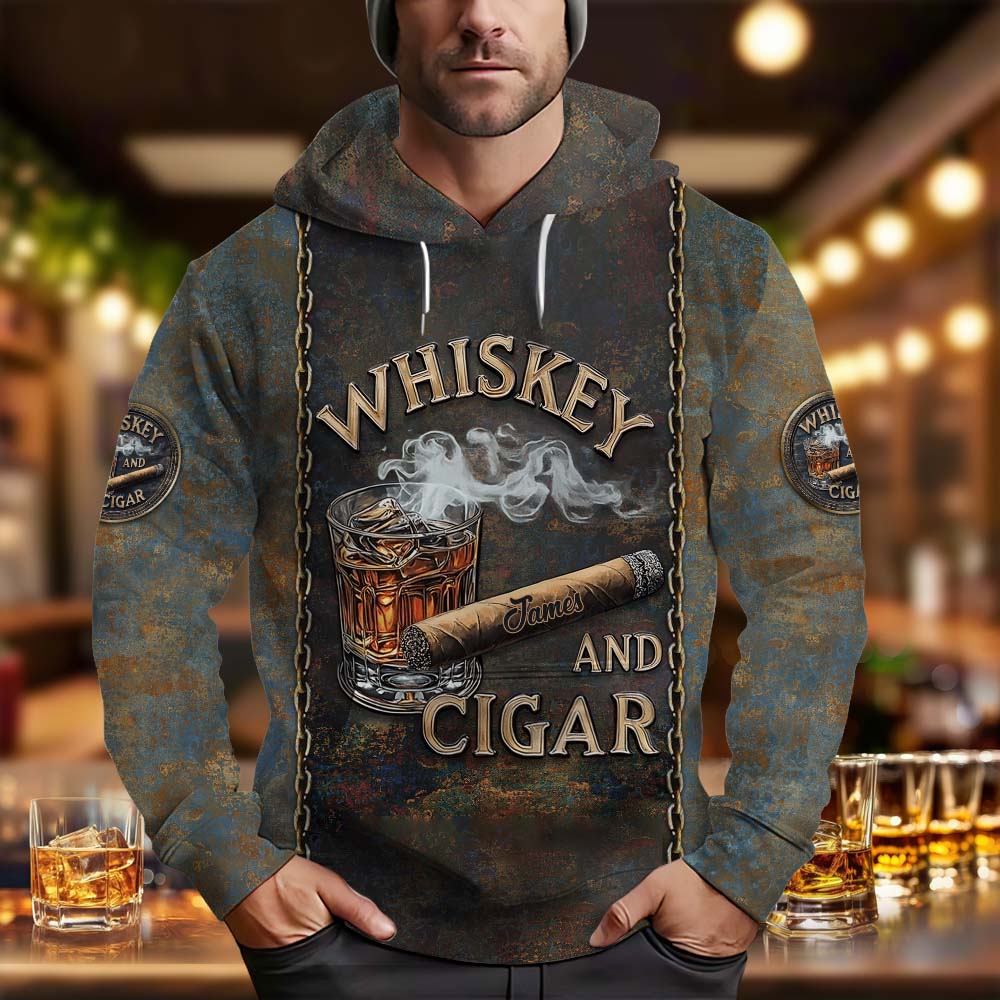 Whisky und Zigarre – Personalisiertes Whisky-Shirt