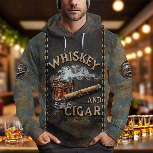 Whisky und Zigarre – Personalisiertes Whisky-Shirt
