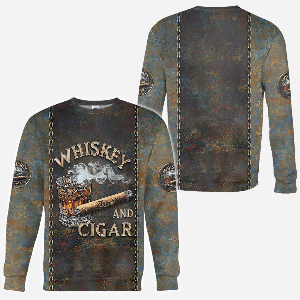 Whisky und Zigarre – Personalisiertes Whisky-Shirt