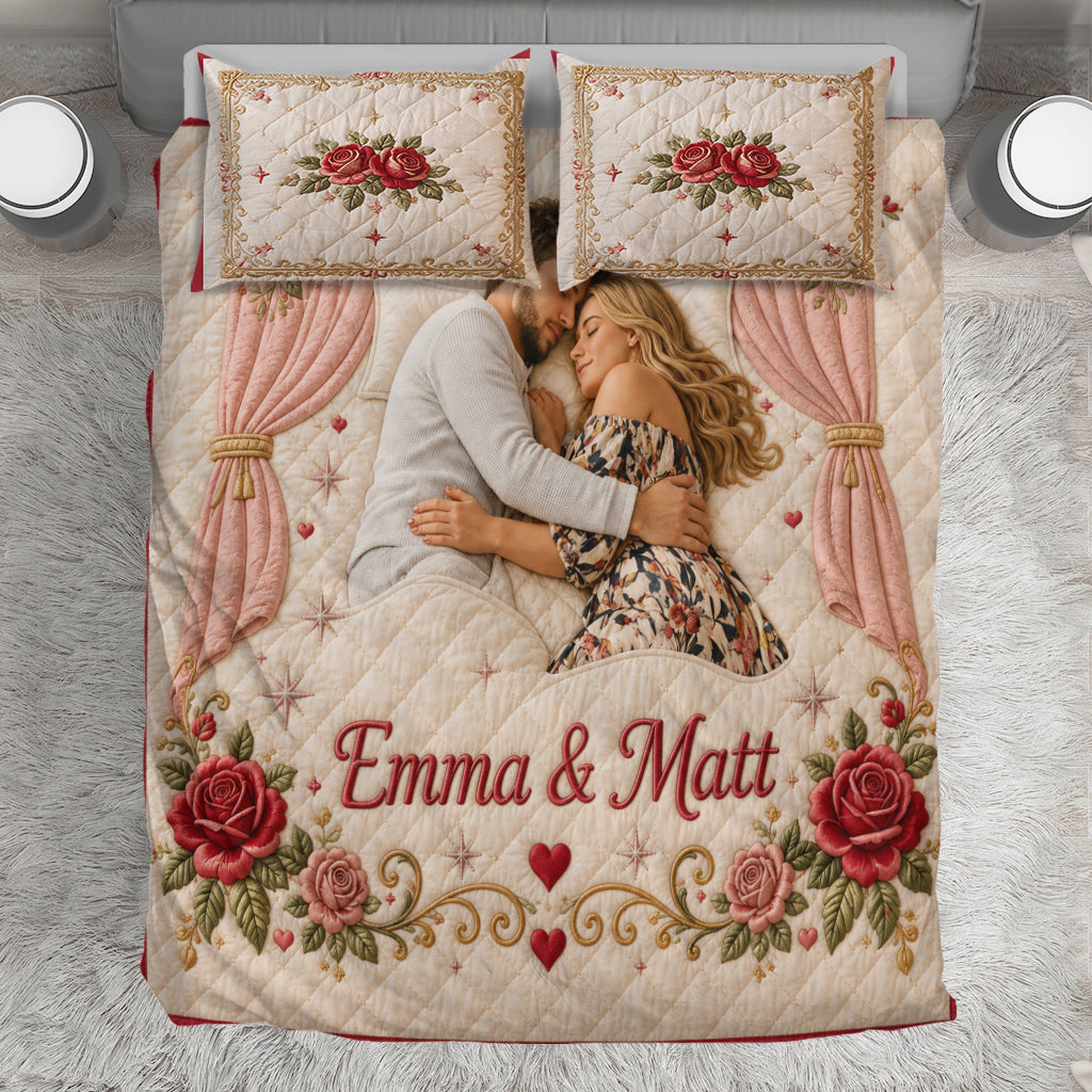 Every Night Ends Best In Your Arms - Personalized Couple Bedding Set