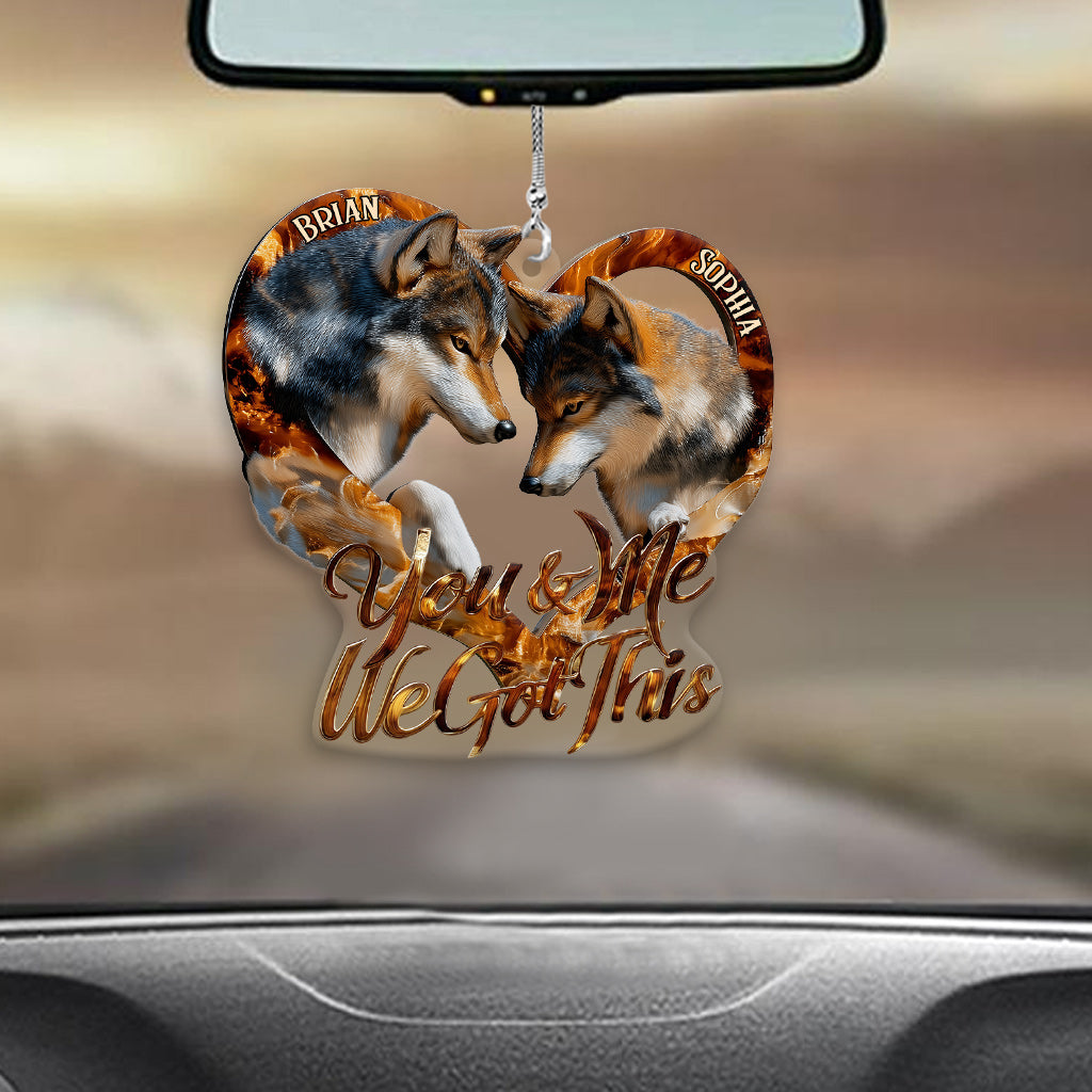You & Me We Got This - Personalized Wolf Transparent Car Ornament