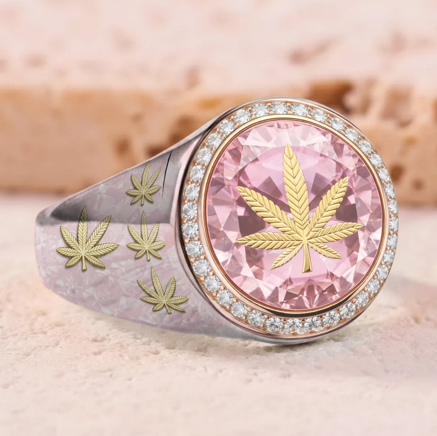 Einzigartiger Stein - Personalisierter Weed-Siegelring