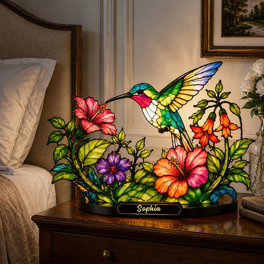 Beautiful Humming Bird - Personalized Hummingbird Acrylic LED Night Light