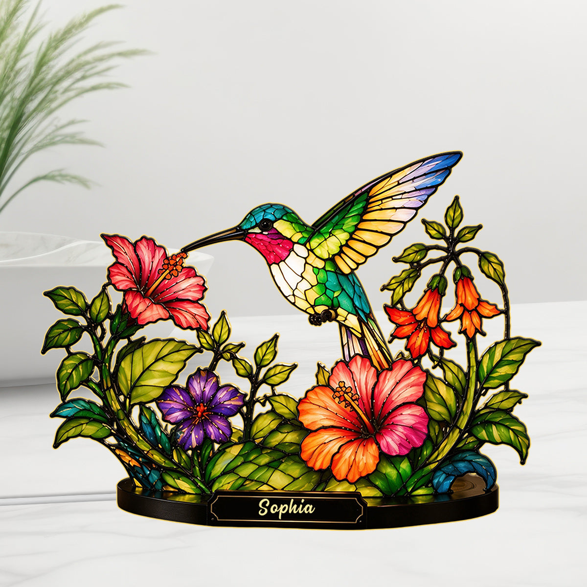 Schöner Kolibri - Personalisierte Kolibri Acryl LED Nachtlicht