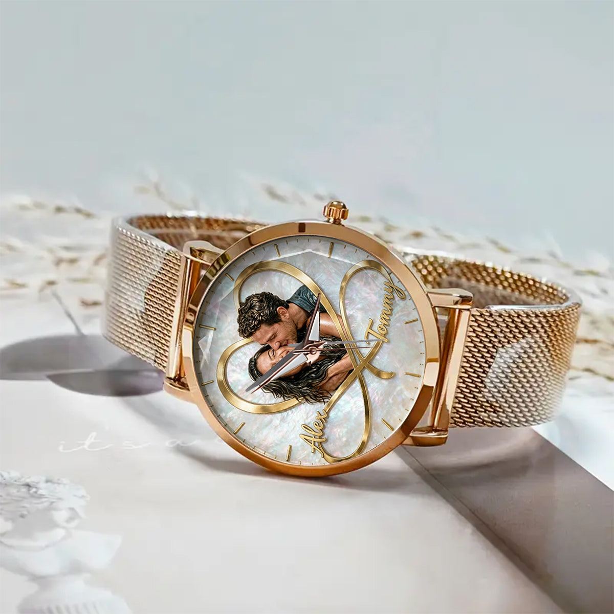 Love You Infinite - Personalized Couple Women Hand Watch