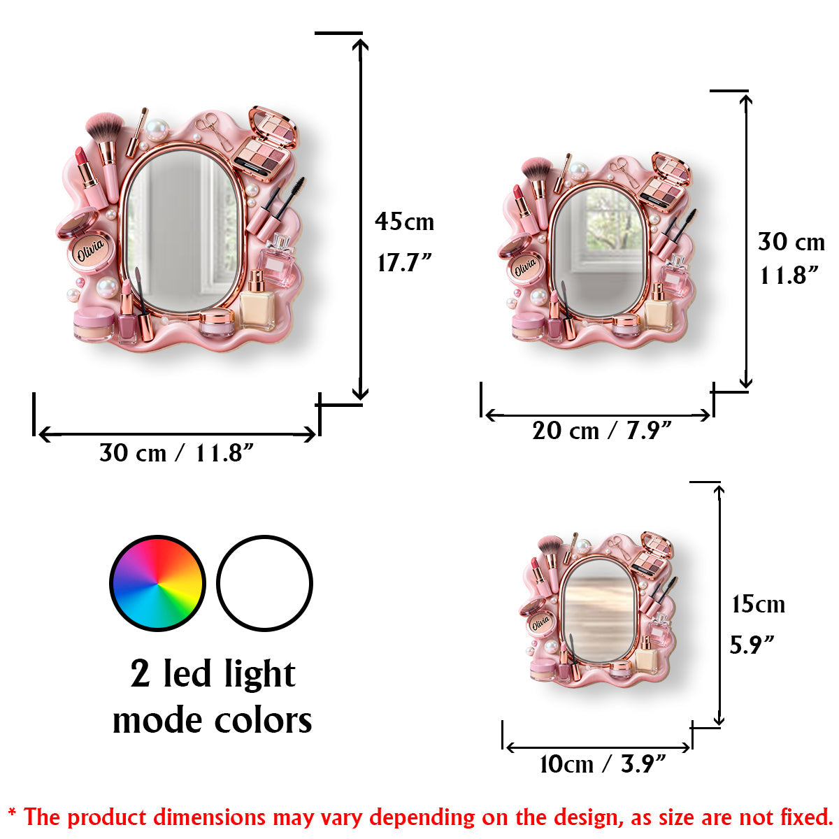 Makeup Artist - Personalized Makeup Wall Mirror With LED Light