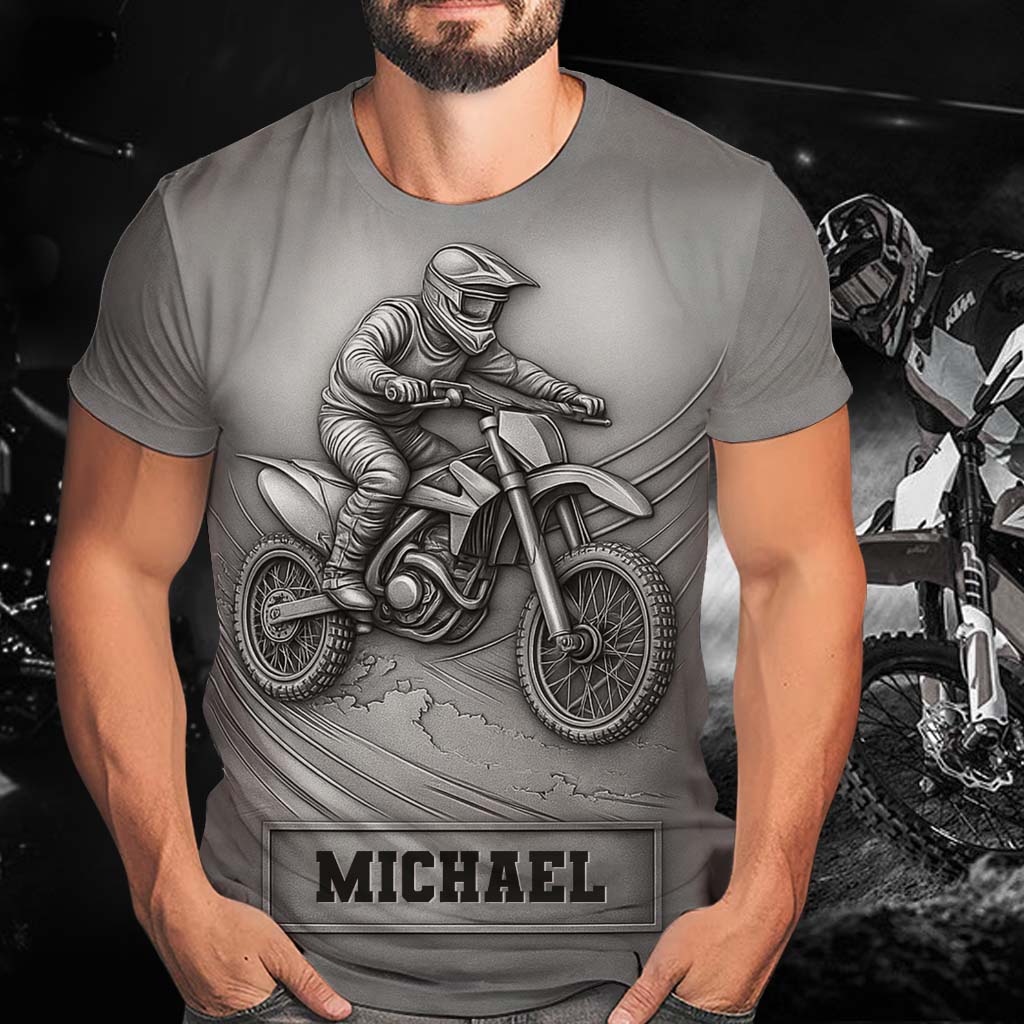 Metallic Dirt Bike/Motocross - Personalisiertes Dirt Bike All Over Shirt