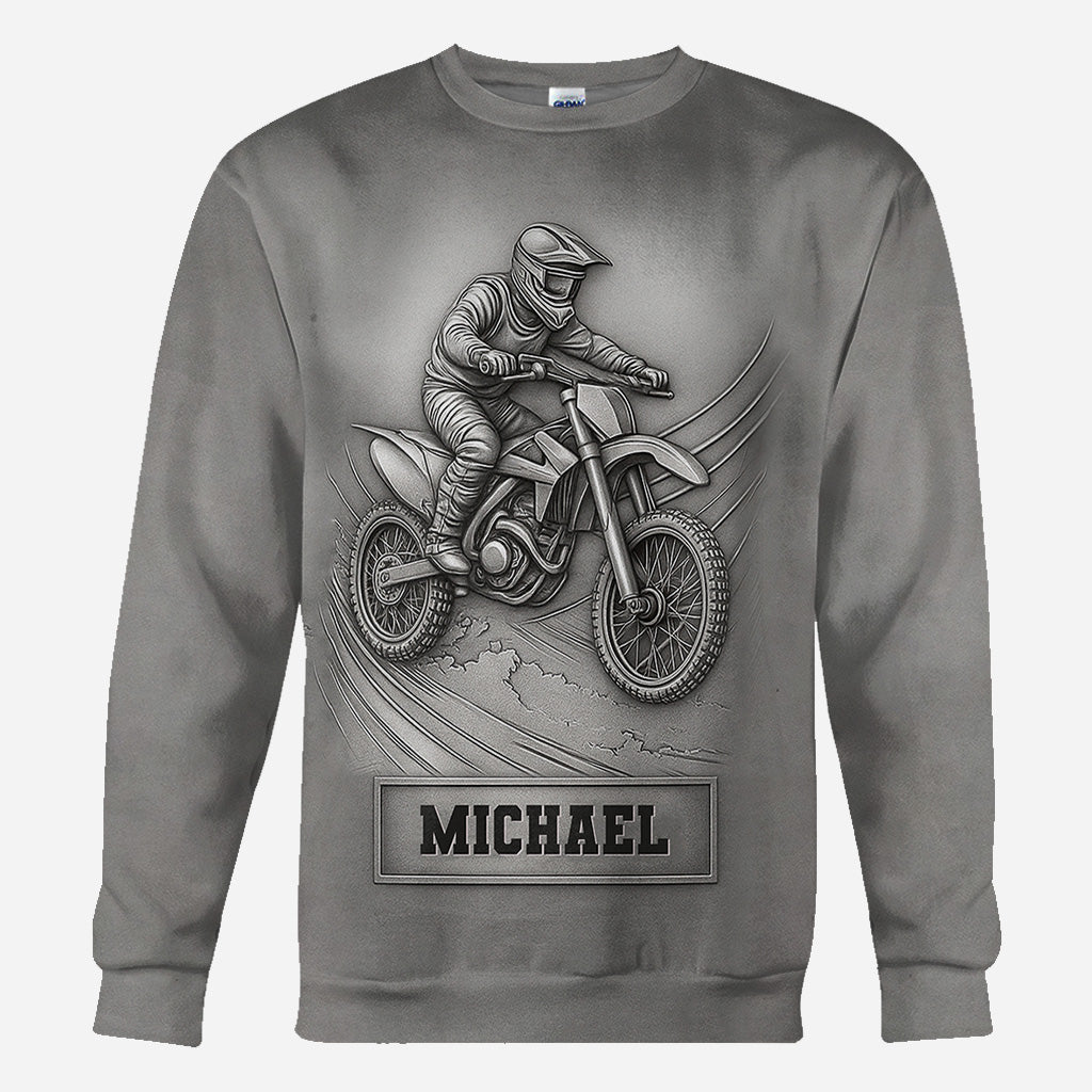 Metallic Dirt Bike/Motocross - Personalisiertes Dirt Bike All Over Shirt
