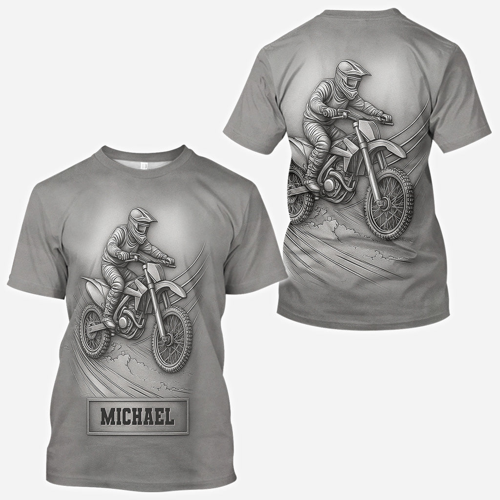 Metallic Dirt Bike/Motocross - Personalisiertes Dirt Bike All Over Shirt