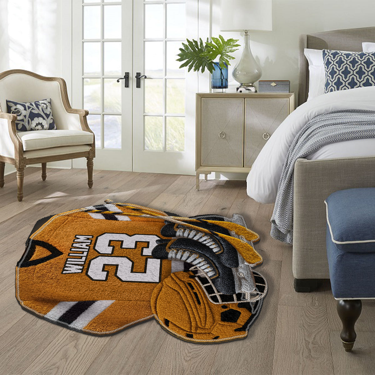 Love Hockey - Personalized Hockey Non-Slip Tufted Rug