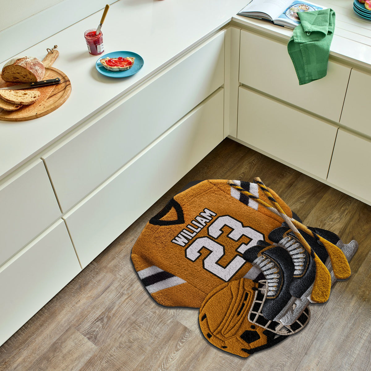 Love Hockey - Personalized Hockey Non-Slip Tufted Rug
