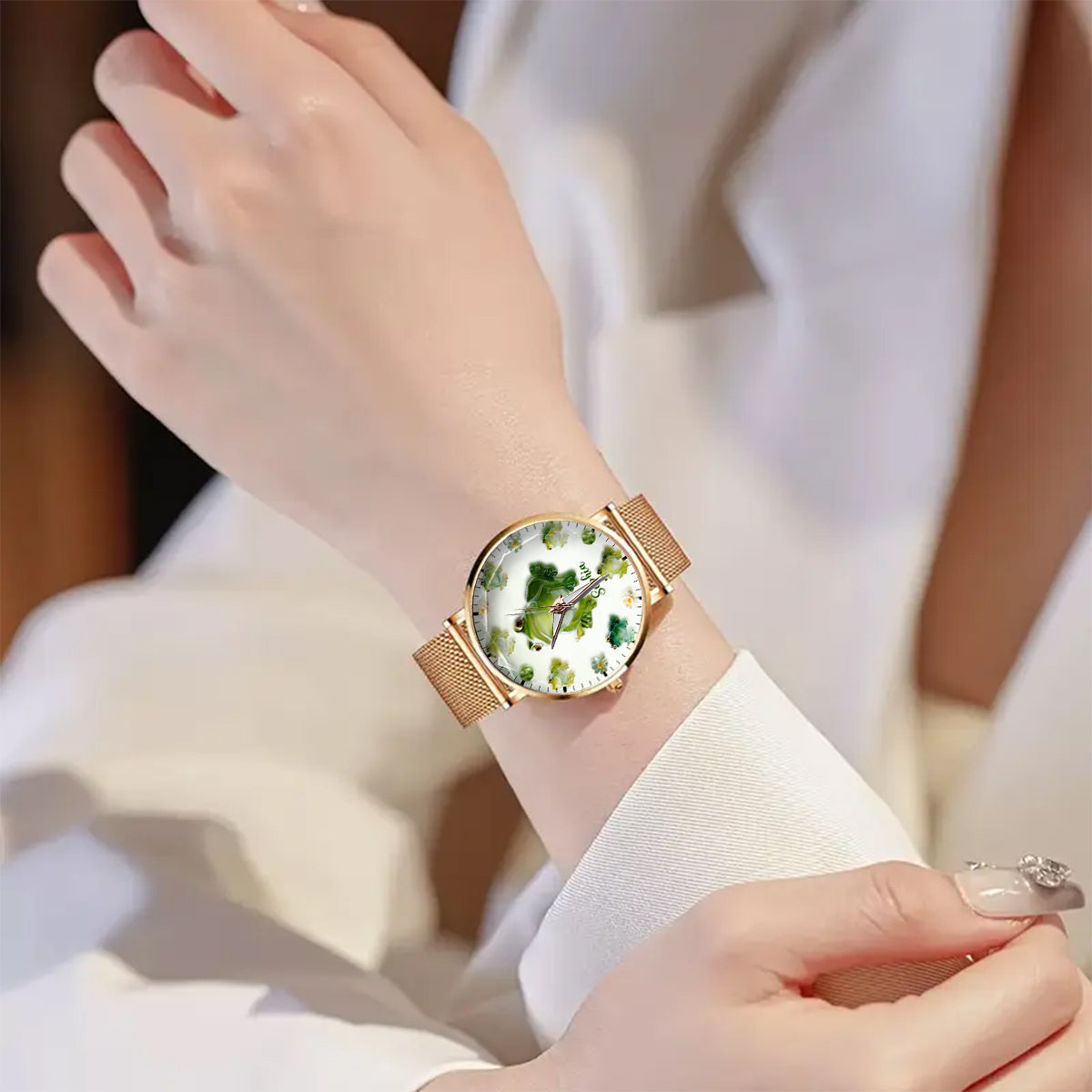 Einfach ein Mädchen, das Frösche liebt – personalisierte Frosch-Damenhanduhr 