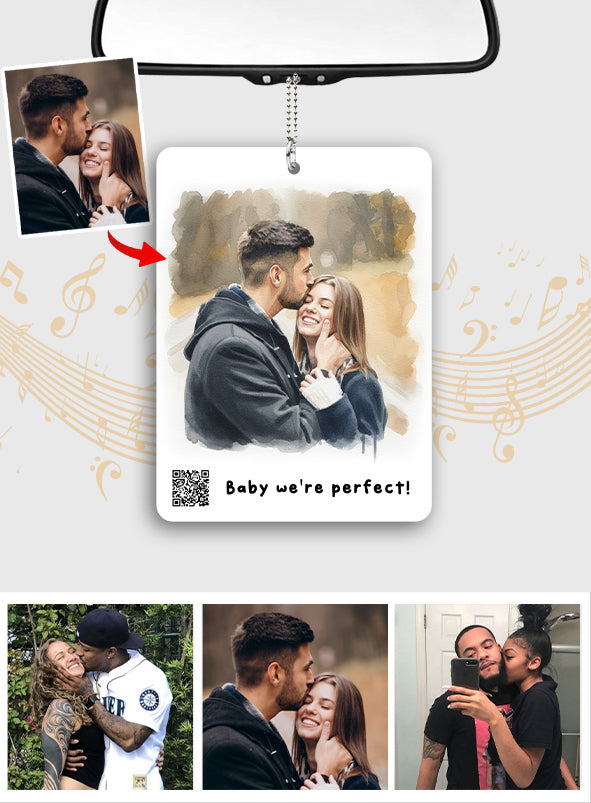Baby We're Perfect Customize Your Own Song - Personalized Couple Transparent Car Ornament