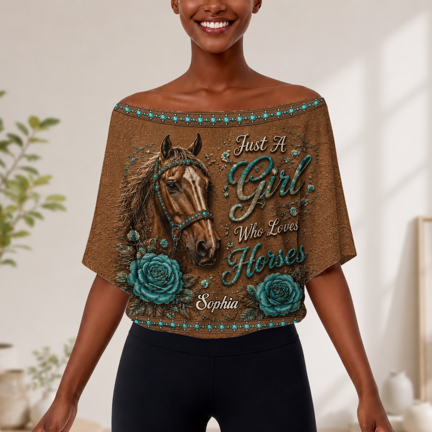 Juste une fille qui aime les chevaux - Ensemble top décontracté personnalisé