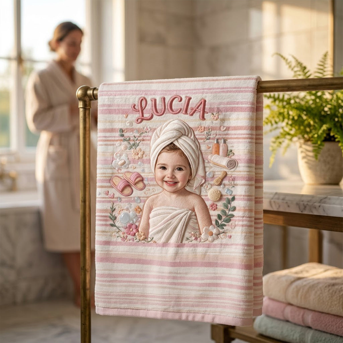 It's Bathing Time - Personalized Kid Quick-dry Beach Towel/ Bath Towel