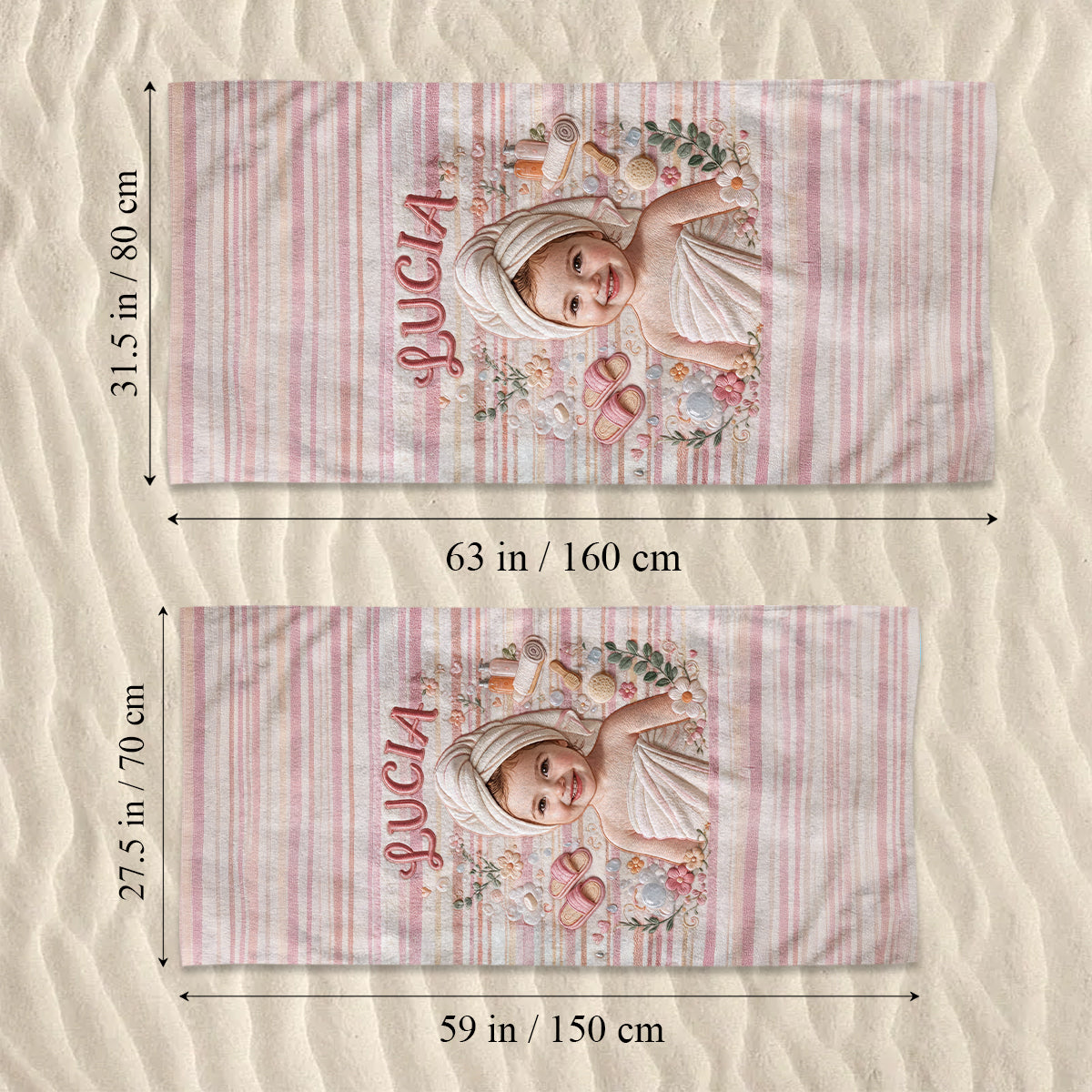 It's Bathing Time - Personalized Kid Quick-dry Beach Towel/ Bath Towel