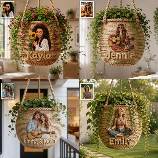 Flower Child - Personalisierter Hippie Hängeblumentopf