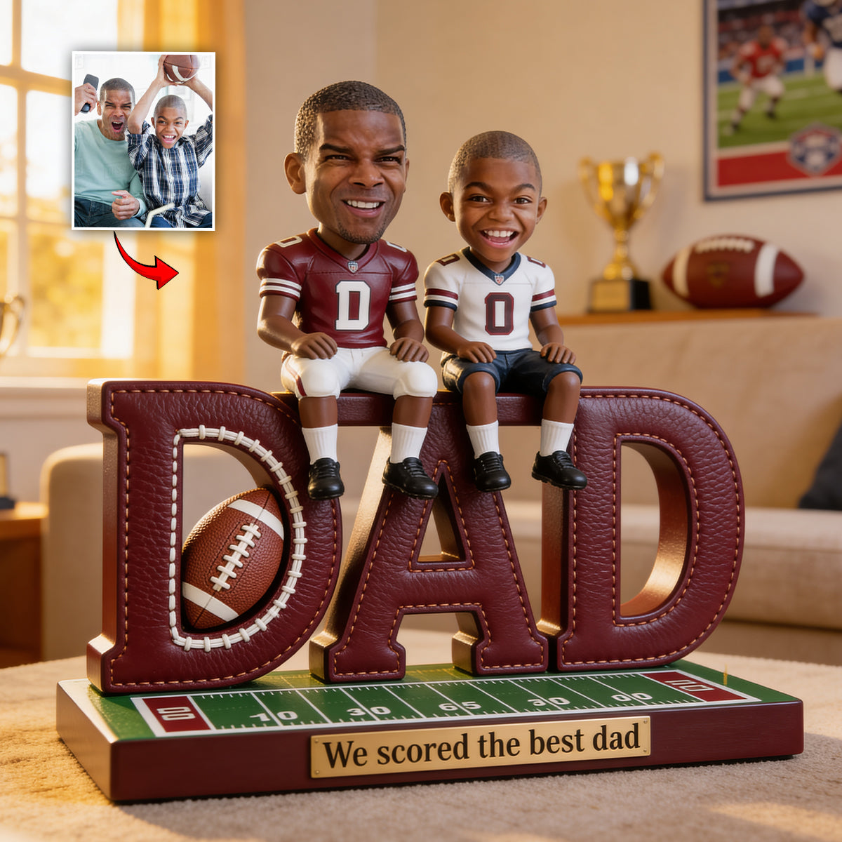 Fußball Papa, Geschenkidee für Väter - Personalisierte Fußball Acrylplakette