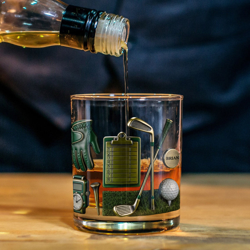 Golf is A Good Walk Spoiled - Personalized Golf Whiskey Glass