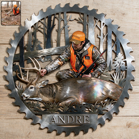 Custom Saw Blade Metal Wall Sign for Men – Personalized Gift for Him - Personalized Real Men 3D Printed Cut Metal Sign