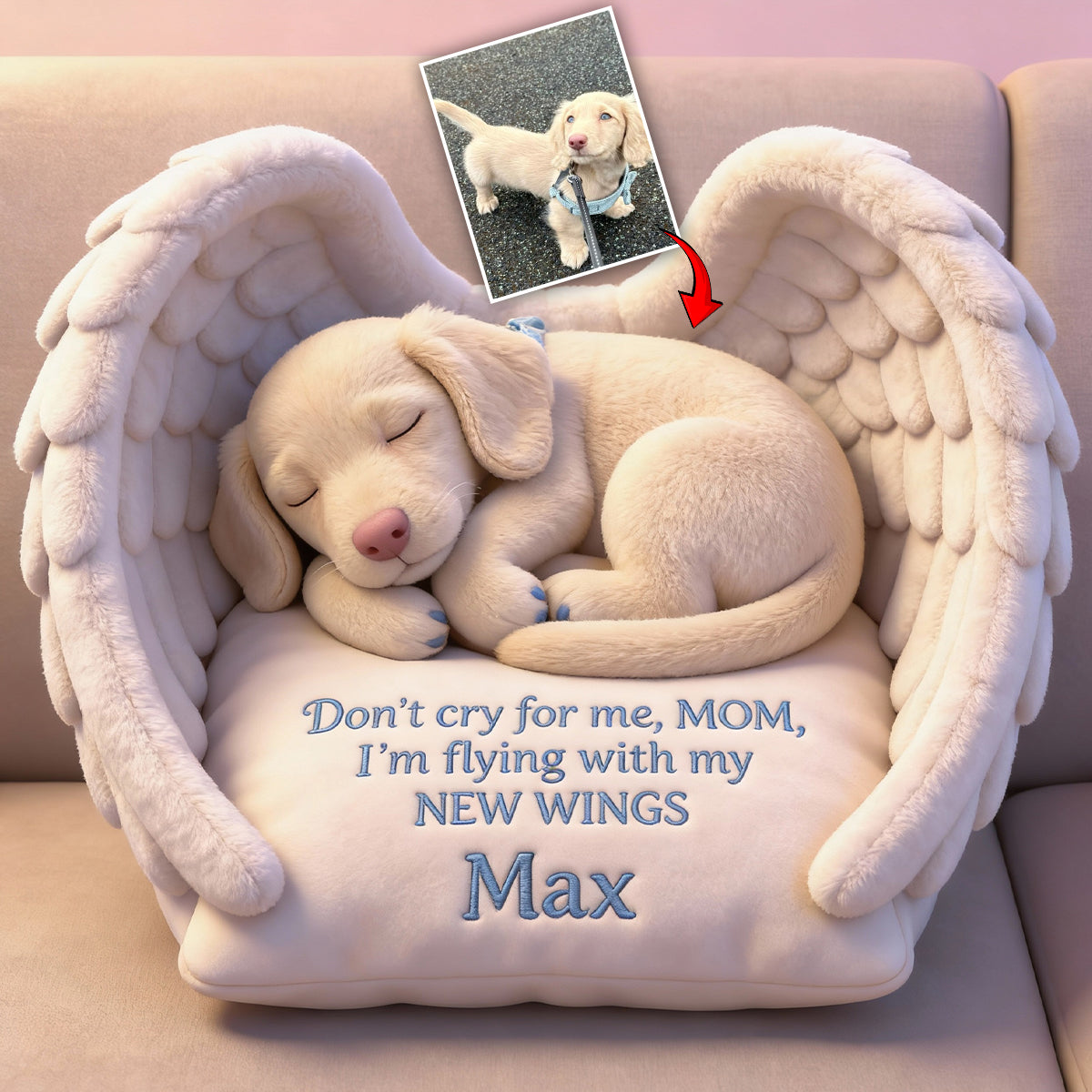 Don't Cry For Me - Personalized Dog Faux Fur Shaped Pillow
