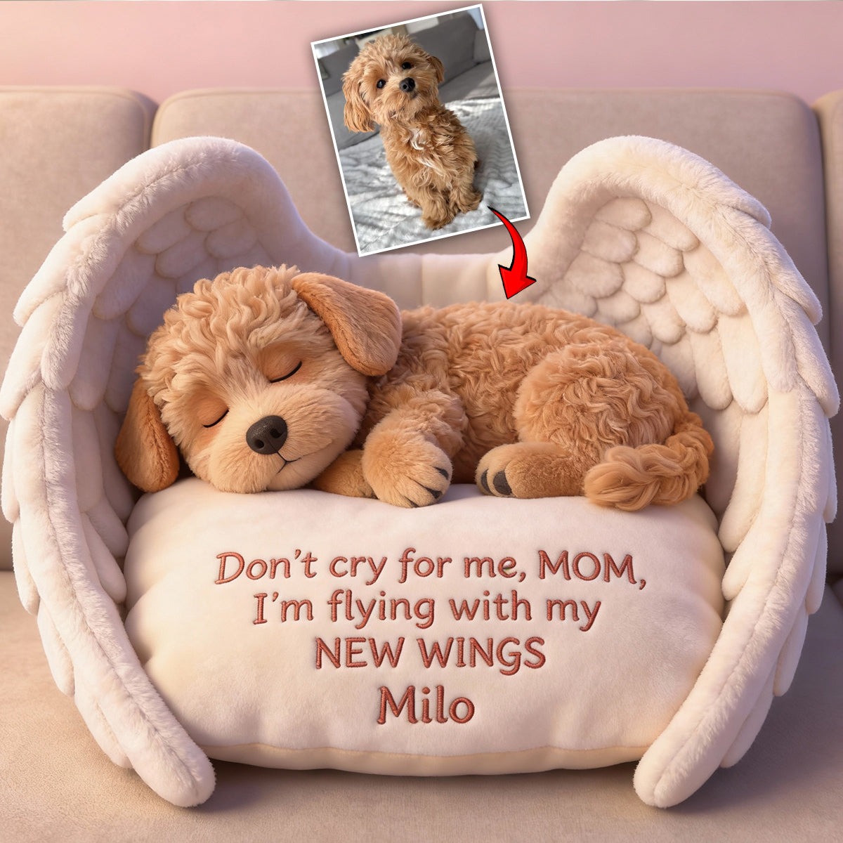 Don't Cry For Me - Personalized Dog Faux Fur Shaped Pillow