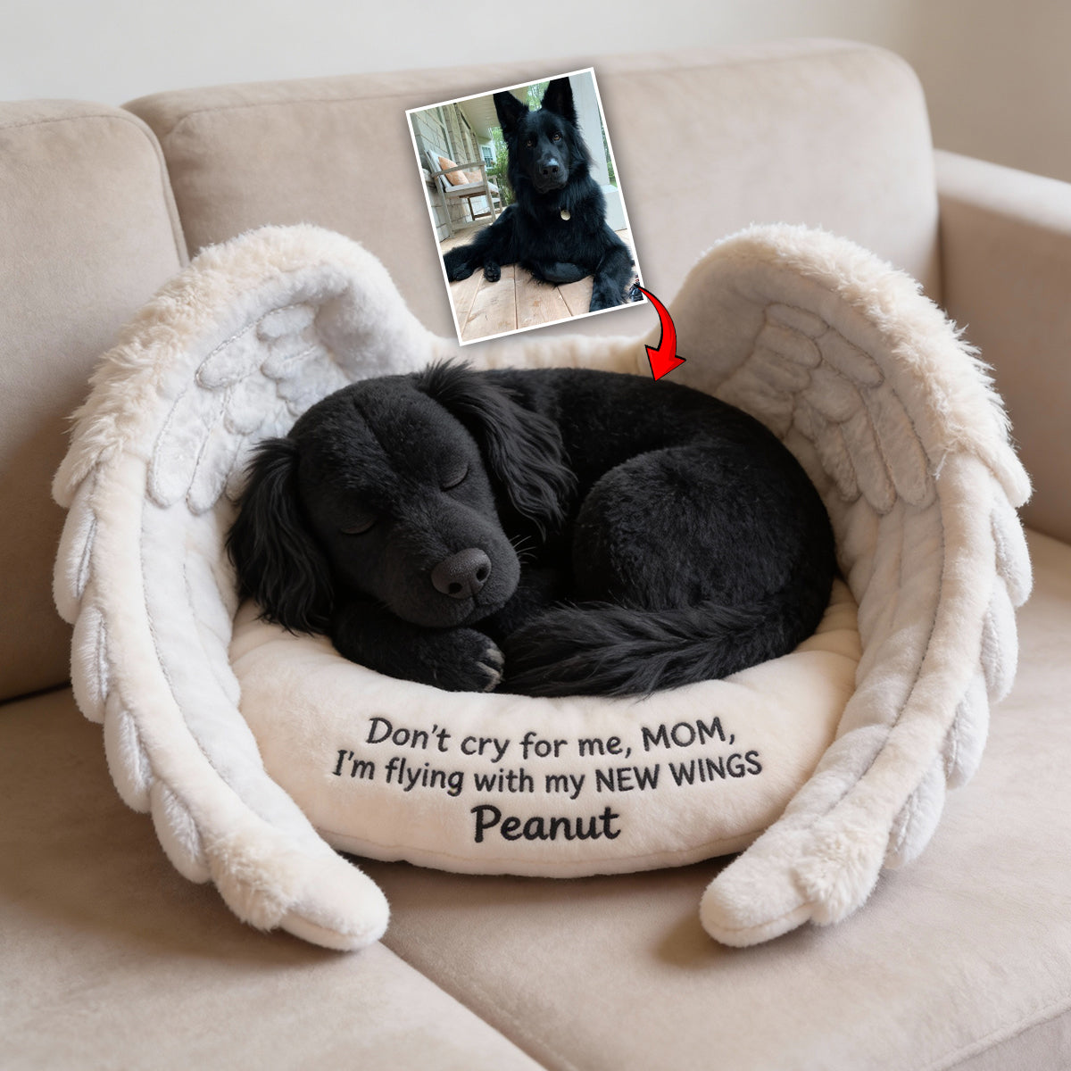 Don't Cry For Me - Personalized Dog Faux Fur Shaped Pillow