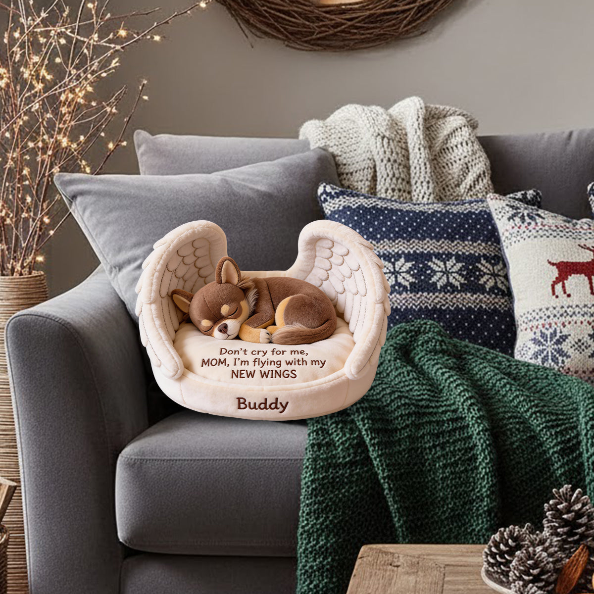 Don't Cry For Me - Personalized Dog Faux Fur Shaped Pillow