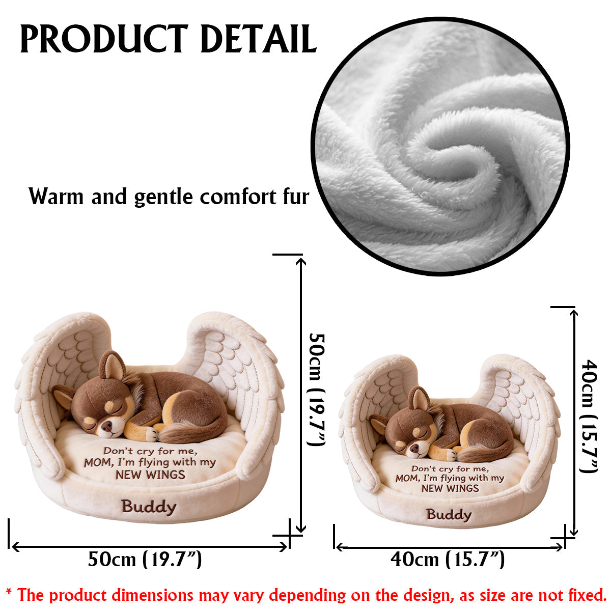 Don't Cry For Me - Personalized Dog Faux Fur Shaped Pillow