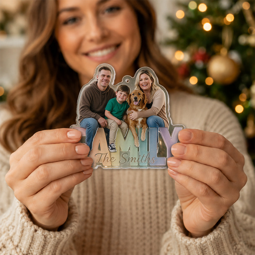 Family Forever - Personalized Family Custom Shape Glass Ornament