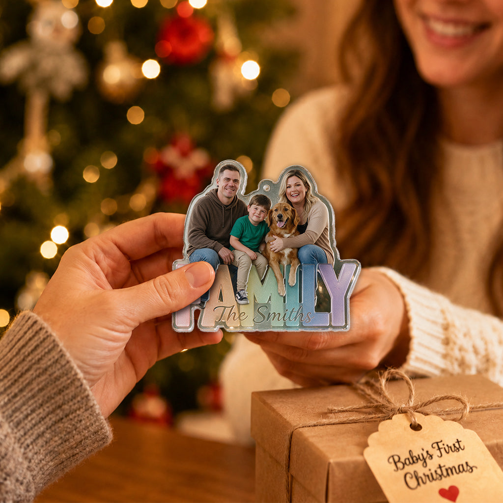 Family Forever - Personalized Family Custom Shape Glass Ornament
