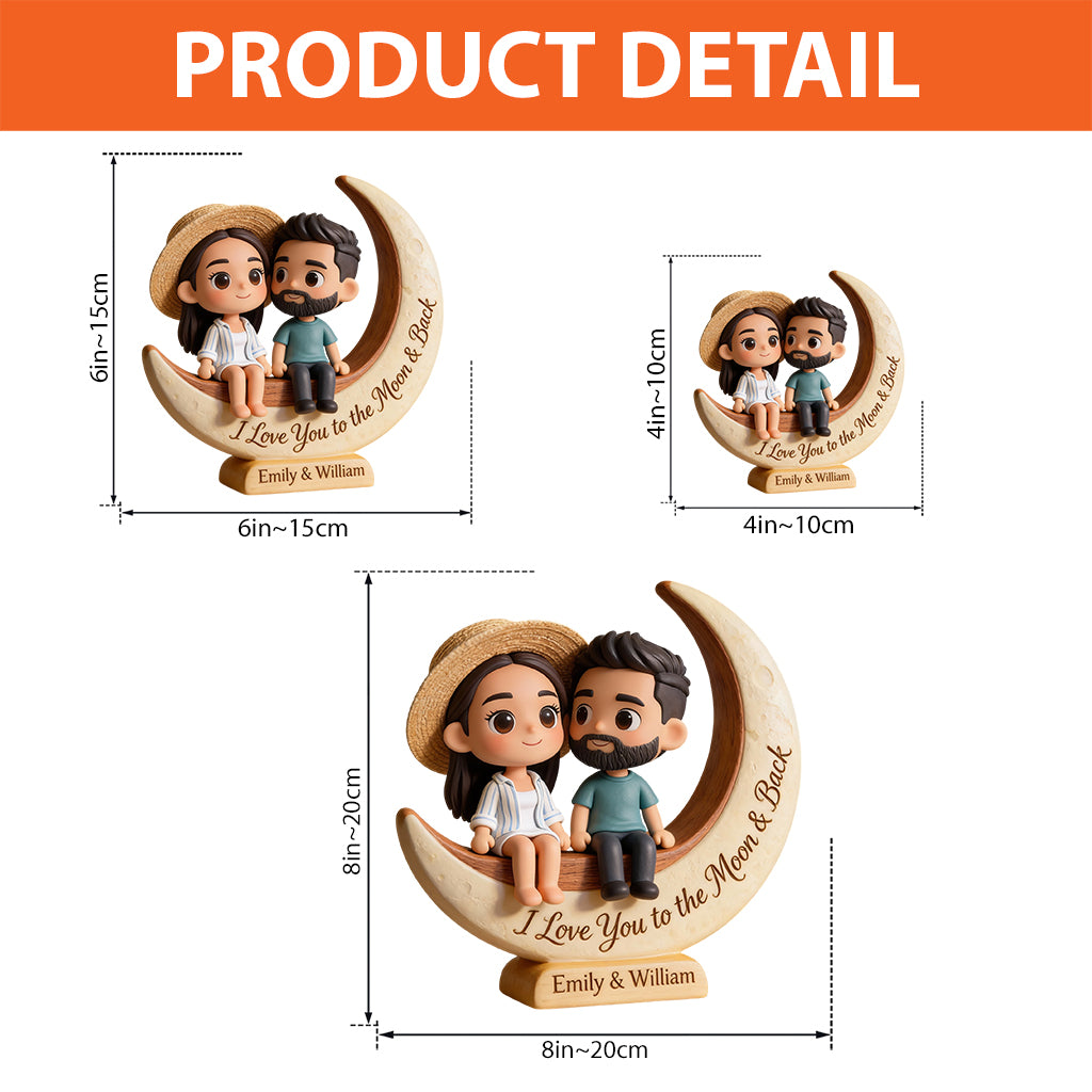 I Love You to the Moon & Back - Personalized Couple Custom Shaped Acrylic Plaque