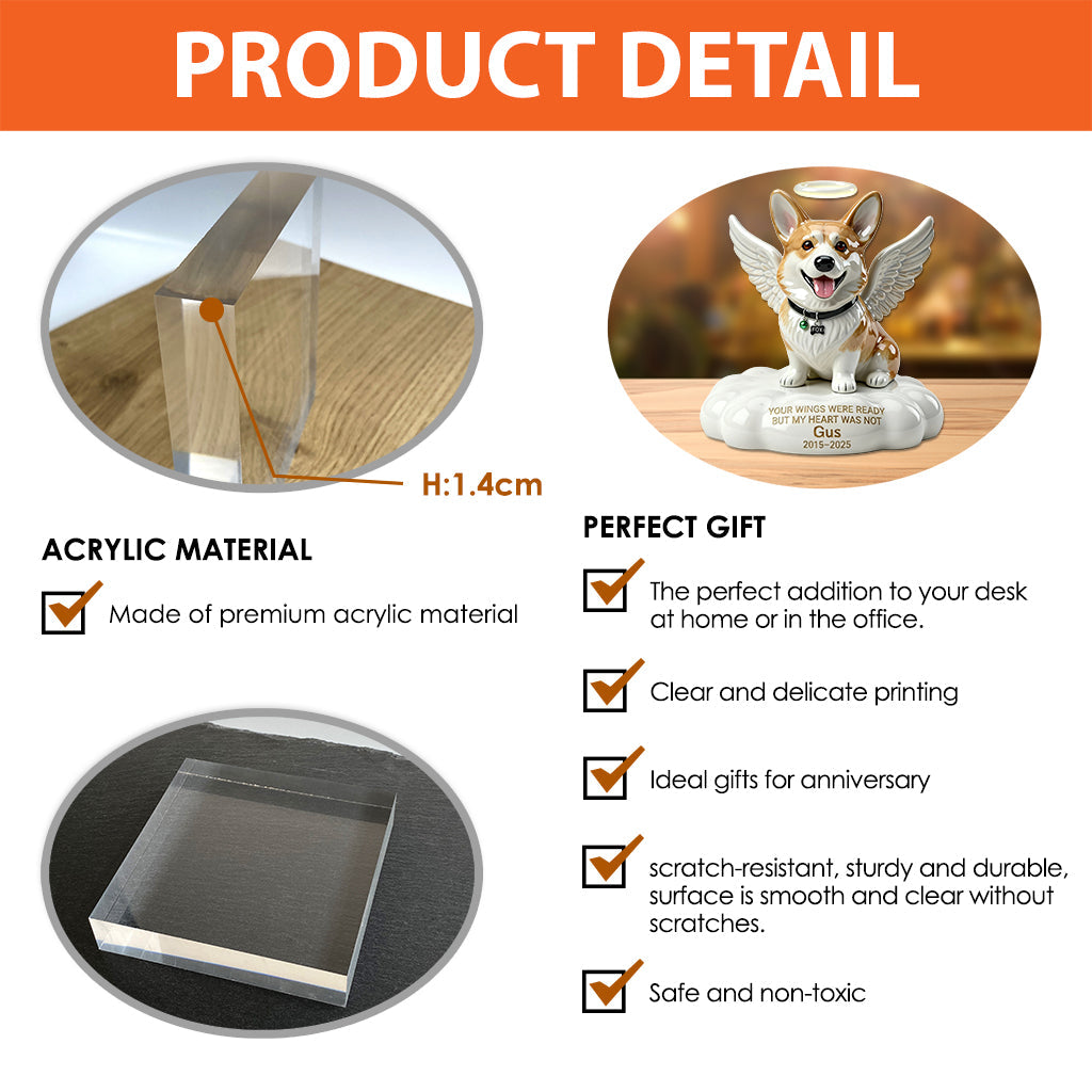 Angel Dog Memorial - Personalized Dog Custom Shaped Acrylic Plaque