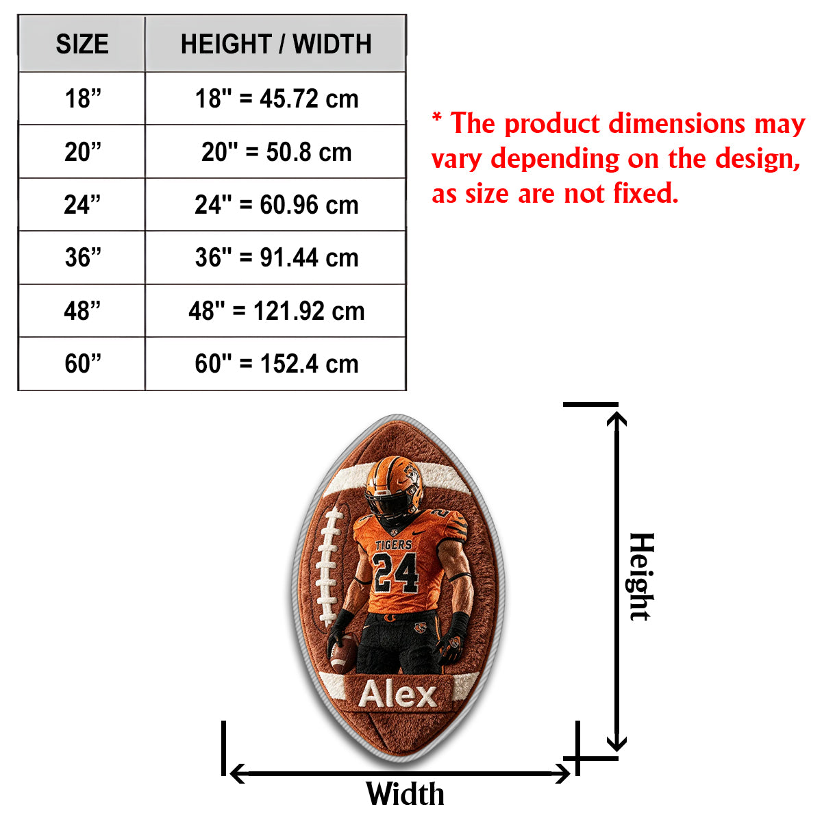 Any Sport Any Photo - Personalized Football Non-Slip Tufted Rug