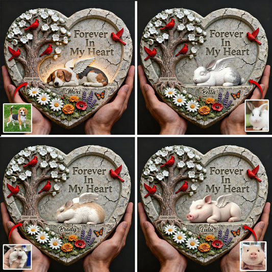 Forever In My Heart - Personalized Dog Heart Shaped Stone