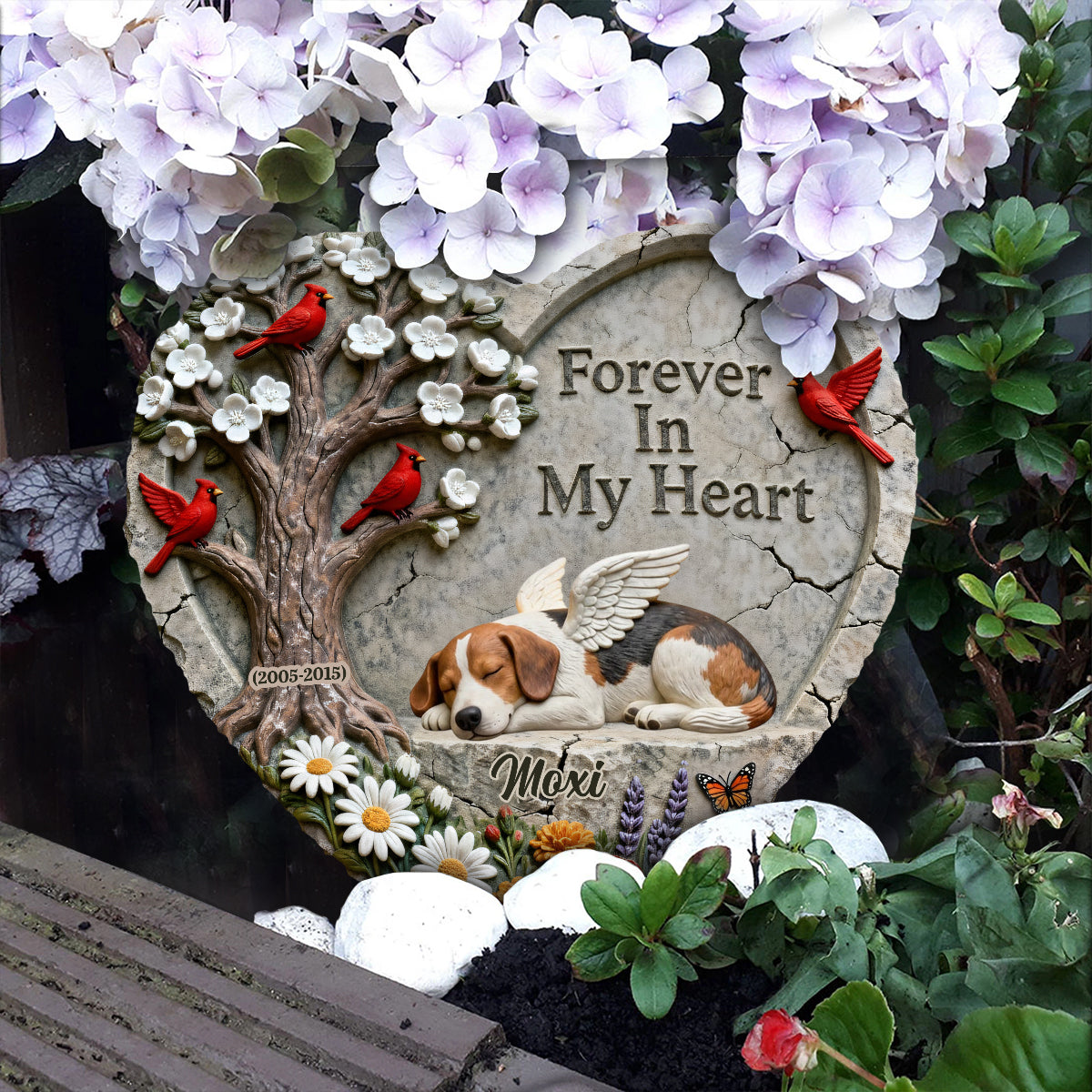 Forever In My Heart - Personalized Dog Heart Shaped Stone